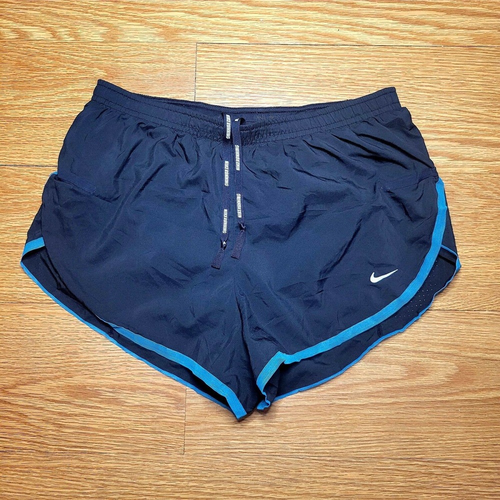 Nike Dri Fit Womens Gym/Running Shorts Size Small Black/Green Pocket